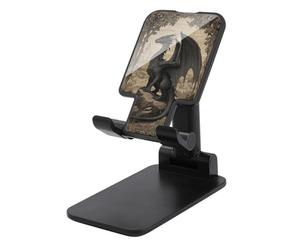Jubonexis Majestic Black Dragon on Rugged Rock - Soporte plegable y ajustable para teléfono móvil para escritorio