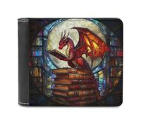 Jubonexis Majestic Red Dragon - Cartera plegable de piel sintética suave, cartera plegable para tarjetas de crédito, tarjetero duradero, billetera delgada para hombres y mujeres, almacenamiento de