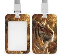 Jubonexis Majestic Tiger in The Golden Sunlight - Soporte retráctil para tarjetas de identificación, protector de tarjetas, placa de nombre, para trabajo, oficina, médico, enfermera