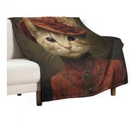 Jubonexis Manta de gato de la era victoriana con un elegante vestido antibolitas, manta acogedora y duradera para dormitorio, sala de estar, sofá, cama, 130 x 150 cm
