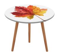 Jubonexis Mantel redondo de hojas de otoño, color amarillo, impermeable, elástico, ajustable, para picnic, camping, comedor, 50 pulgadas