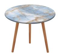 Jubonexis Mantel redondo de mármol de lujo de color dorado pastel, impermeable, elástico, ajustable, para picnic, camping, comedor, 50 pulgadas