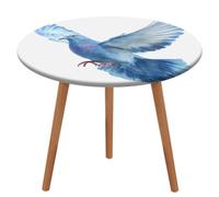 Jubonexis Mantel redondo delgado con diseño de paloma azul en vuelo, impermeable, elástico, ajustable, para picnic, camping, comedor, 50 pulgadas