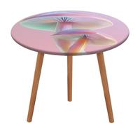 Jubonexis Mantel redondo iridiscente de color arcoíris pastel con setas, impermeable, elástico, ajustable, para picnic, camping, comedor, 50 pulgadas