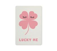 Jubonexis Minimal A - Letrero de metal de estaño con diseño de trébol de cuatro hojas Lucky Me para decoración de pared para bar, pub, club, cafetería, granja, color blanco, 30 x 20 cm