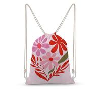 Jubonexis Mochila de lona con cordón y diseño de flores en forma de corazón, ligera, deportiva, para hombres y mujeres