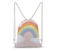 Jubonexis Mochila de lona ligera con arcos redondeados suaves y redondeados con cordón, bolsa de gimnasio para hombres y mujeres