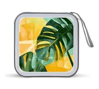 Jubonexis Monstera Plant in Green and Yellow - Estuche portátil para CD y DVD