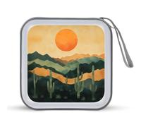 Jubonexis Mountains Sunset Boho - Estuche de almacenamiento portátil para CD o DVD, para coche, hogar, viajes