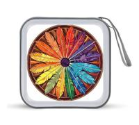 Jubonexis Native Colorful Feather - Estuche portátil para CD y DVD, para coche, hogar, viajes