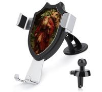 Jubonexis Old Man Ivy Wreath on Head Walking in Forest - Soporte para teléfono de coche, soporte triangular con clip para rejilla de ventilación, accesorios automotrices para teléfonos inteligentes de