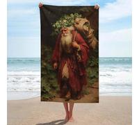 Jubonexis Old Man Ivy Wreath on Head Walking in Forest - Toalla de playa de microfibra sin arena, toallas de ducha grandes, multiusos, absorbentes, para baño, piscina, 130 x 80 cm