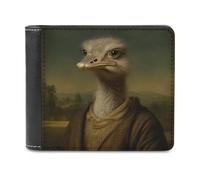 Jubonexis Ostrich Classic Art - Cartera plegable de piel sintética suave, monedero, funda para tarjetas de crédito, tarjetero duradero, billetera delgada para hombres y mujeres, almacenamiento de