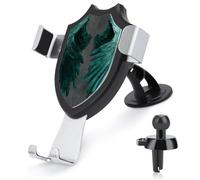 Jubonexis Par de soportes para teléfono de coche, diseño de alas de ángel, color verde esmeralda, base de clip triangular, soporte de ventilación de aire, accesorios automotrices para teléfonos