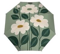 Jubonexis Paraguas plegable moderno de mediados de siglo, 3 pliegues, resistente al viento, paraguas de viaje fuerte y ligero para sol y lluvia al aire libre