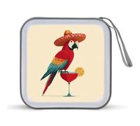 Jubonexis Parrot in A Sombrero - Estuche portátil para CD y DVD para coche, hogar, viajes