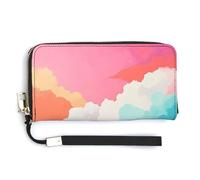 Jubonexis Pastel Pop Art Clouds - Cartera de piel sintética larga y plegable, monedero, funda para tarjetas de crédito, almacenamiento de dinero duradero para mujeres y hombres