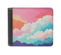 Jubonexis Pastel Pop Art Clouds - Cartera plegable de piel sintética suave, monedero, funda para tarjetas de crédito, tarjetero duradero, billetera delgada para hombres y mujeres, almacenamiento de