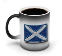 Jubonexis Patch of Scotland Flag - Tazas que cambian de color, taza de café de cerámica que cambia de calor, novedosa taza de té y agua, 325 ml