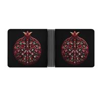 Jubonexis Peace Sign in A Split Pomegranate - Cartera plegable de piel sintética suave, monedero, funda para tarjetas de crédito, tarjetero duradero, billetera delgada para hombres y mujeres