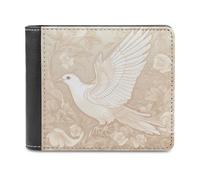 Jubonexis Peaceful Dove Flying Rose Beige - Cartera plegable de piel sintética suave, monedero, funda para tarjetas de crédito, tarjetero duradero, billetera delgada para hombres y mujeres