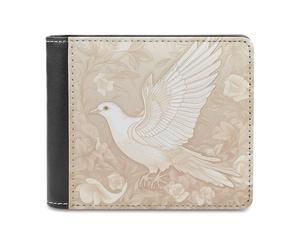 Jubonexis Peaceful Dove Flying Rose Beige - Cartera plegable de piel sintética suave, monedero, funda para tarjetas de crédito, tarjetero duradero, billetera delgada para hombres y mujeres