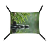 Jubonexis Peaceful Spa - Hamaca transpirable para mascotas con correas ajustables, diseño de piedras suaves y reflejos de agua, para colgar en la cama y perro