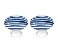 Jubonexis Perillas redondas de acuarela azul oscuro con tornillos, 2 piezas, pomos de cajón y cómoda, decoración para armario, hogar, oficina, cocina