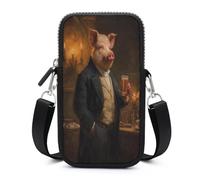 Jubonexis Pig Dressed in A Victorian Suit Crossbody Bolsa para teléfono móvil con correa ajustable