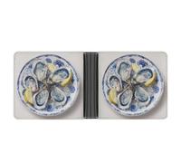 Jubonexis Plate of Elegant Oysters Coastal Seafood - Cartera plegable de piel sintética suave, monedero, funda para tarjetas de crédito, tarjetero duradero, billetera delgada para hombres y mujeres