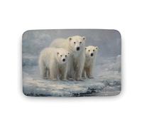 Jubonexis Polar Bear Family on Ice - Tapete para puerta de baño, extra suave, terciopelo coral, absorción rápida de agua, antideslizante, cómodo, 15.7 x 23.6 pulgadas