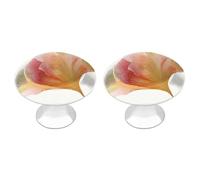 Jubonexis Pomos redondos de un solo pétalo delicado con degradado dorado con tornillos, 2 piezas, pomos de cajón para tocador, decoración para armario, hogar, oficina, cocina