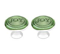 Jubonexis Pomos redondos para cajones con diseño de sello de cera de Navidad con tornillos, 2 unidades, tiradores de cajón para tocador, decoración para armario, hogar, oficina, cocina