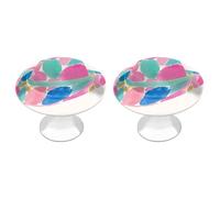 Jubonexis Pomos redondos para cajones con diseño de sombrero de vaquera, color rosa, verde menta, con tornillos, 2 unidades, tiradores de cajón para tocador, decoración para armario, hogar, oficina