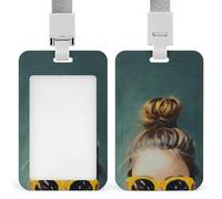 Jubonexis Porta tarjetas de identificación con clip retráctil, para moño de pelo, para mujer, para el trabajo, oficina, médico, enfermera