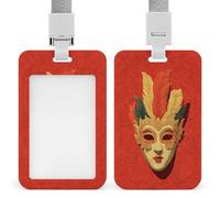 Jubonexis Portatarjetas de identificación con clip retráctil dorado para mascarada, protector de tarjetas, etiqueta de nombre para trabajo, oficina, médico, enfermera