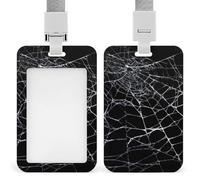 Jubonexis Portatarjetas de identificación de telaraña rota de color blanco con clip retráctil, protector de tarjetas, etiqueta de nombre para trabajo, oficina, médico, enfermera