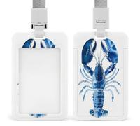 Jubonexis Portatarjetas retráctiles de langosta con diseño de acuarela, protector de tarjetas, para el trabajo, oficina, médico, enfermera