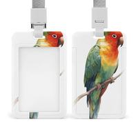 Jubonexis Portatarjetas retráctiles para tarjetas de identificación, diseño de loro en acuarela, protector de tarjetas, para el trabajo, oficina, médico, enfermera