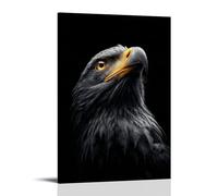 Jubonexis Póster artístico de pared con águila mirando hacia arriba, lienzo impreso, imagen estética para sala de estar, decoración de granja, marco de 30 x 45 cm