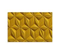 Jubonexis Póster artístico de pared con textura de cuero amarillo con patrón geométrico, cuadro estético para sala de estar, decoración de granja, 30 x 45 cm, sin marco