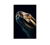 Jubonexis Póster de pared con diseño de serpiente mirando hacia arriba, lienzo impreso, imagen estética para sala de estar, decoración de granja, 30 x 45 cm, sin marco