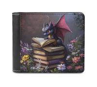 Jubonexis Purple Dragon Fantasy - Cartera plegable de piel sintética suave, monedero, funda para tarjetas de crédito, tarjetero duradero, billetera delgada para hombres y mujeres, almacenamiento de