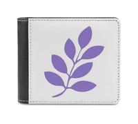 Jubonexis Purple Leave - Cartera plegable de piel sintética suave, monedero, funda para tarjetas de crédito, tarjetero duradero, billetera delgada para hombres y mujeres, almacenamiento de dinero