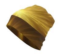Jubonexis Radial Light Beams - Gorro de punto amarillo brillante para adultos, suave, cómodo, para hombres y mujeres