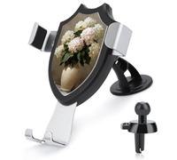 Jubonexis Ramo de hortensias en un florero, soporte para teléfono de coche, base de clip triangular, soporte de ventilación de aire, accesorios automotrices para teléfonos inteligentes de 4 a 6