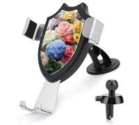 Jubonexis Ramo de rosas hortensias peonías soporte para teléfono de coche, base de clip triangular, soporte para teléfono celular, accesorios automotrices para teléfonos inteligentes de 4 a 6 pulgadas