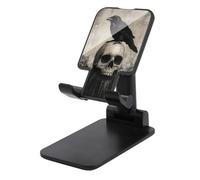 Jubonexis Raven Sitting On A Skull Dark - Soporte plegable y ajustable para teléfono móvil para escritorio