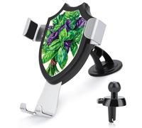 Jubonexis Recién cosechado racimo de albahaca verde púrpura soporte para teléfono de coche, soporte triangular con clip base de clip para ventilación de aire, accesorios automotrices para teléfonos