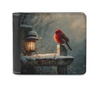 Jubonexis Red Bird Ion The Wooden Sign Dreamy - Cartera plegable de piel sintética suave, monedero, funda para tarjetas de crédito, tarjetero duradero, billetera delgada para hombres y mujeres